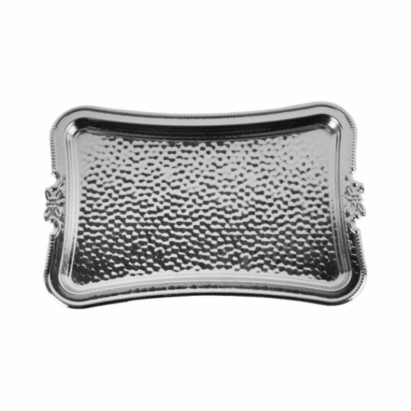 Set 2 plateaux rectangulaires en métal 25x17cm