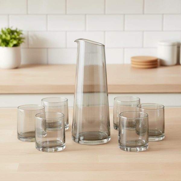 Ensemble de 7 pièces- Carafe et 6 verre a eau