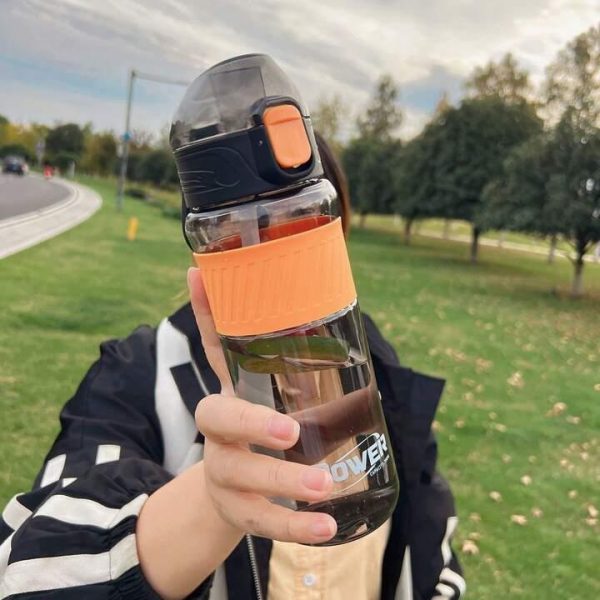 Bouteille d'eau de sport isotherme en plastique sans BPA 500ml gris