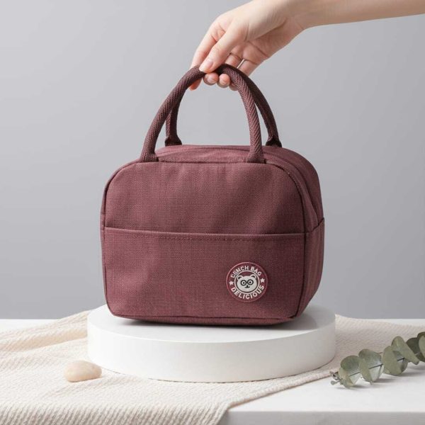 Sac à lunch Isotherme à Déjeuner en Tissu Oxford – Compact, ÉtancheCLM et Durable 23CM/20CM-bordeau