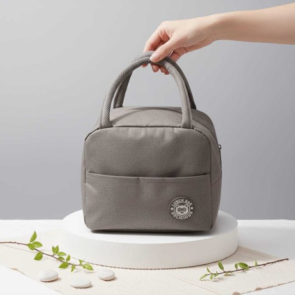 Sac à lunch Isotherme à Déjeuner en Tissu Oxford Gris – Compact, ÉtancheCLM et Durable 23CM/20CM