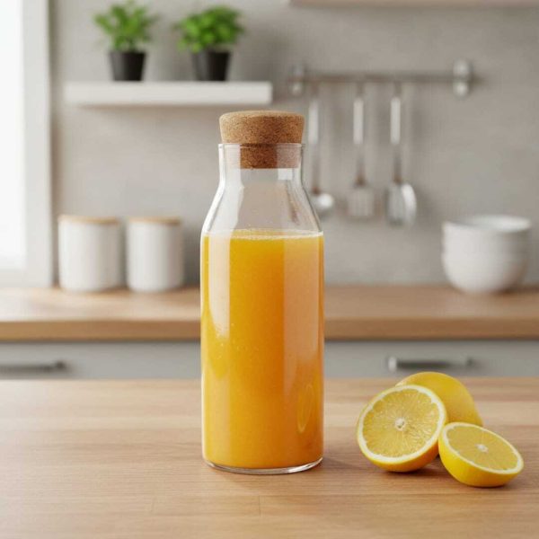 Bouteille d eau -jus-stockage-Carafe d’eau avec couvercle en liège -verre résistant 1 er choix  - AYA HOME - Multiusage - Verre - -1L