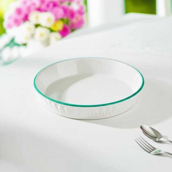 Assiette creuse ronde design – Résistante aux rayures, compatible lave-vaisselle, idéale pour salades et soupes-18×5 cm