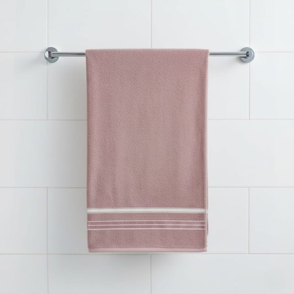Serviette de toilette en coton uni doux et absorbant Rose
