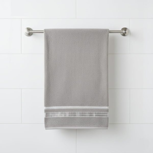 Serviette de toilette en coton uni doux et absorbant gris