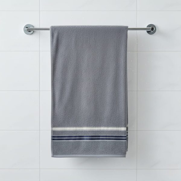 Serviette de toilette en coton uni doux et absorbant bleu