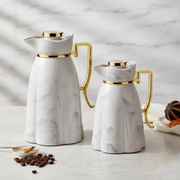 Duo de Thermos "Marbre Royal" – Élégance & Performance-1 L et 0,6 l -12 H-haute qualité