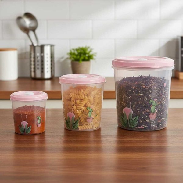 Lot de 3 Boîtes de Conservation en Plastique avec Couvercles Hermétiques – Multi-tailles –5L/3L/2L