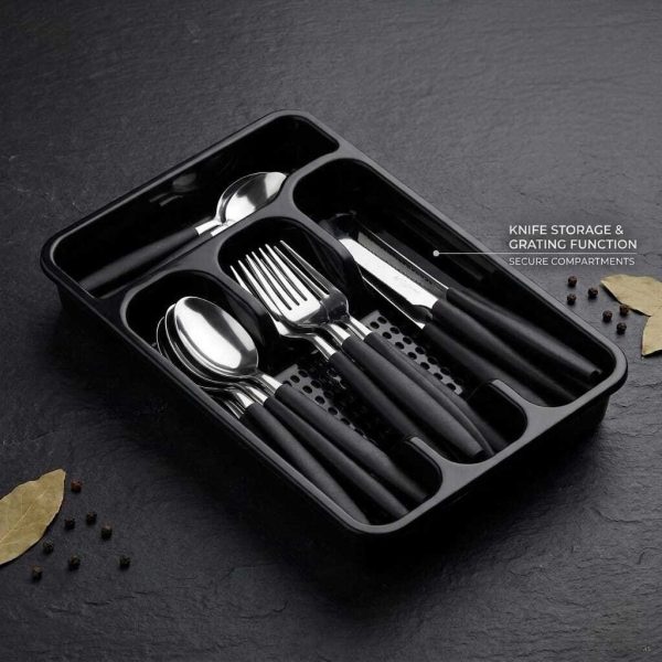 Couverts 24 pieces avec organisateur- Fonction d'Égouttage - Design Compact-couleurs aleatoires