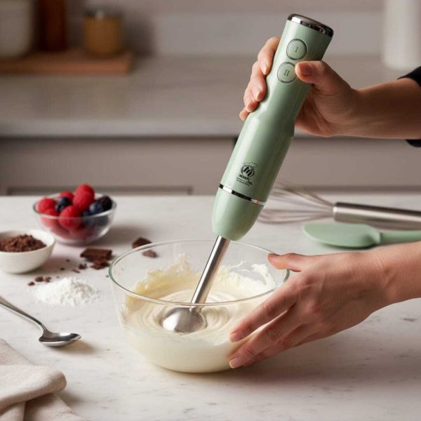 Mixeur Plongeant Électrique Multifonction en Acier Inoxydable – Design Ergonomique – Vert Pastel OU NOIR 500 W