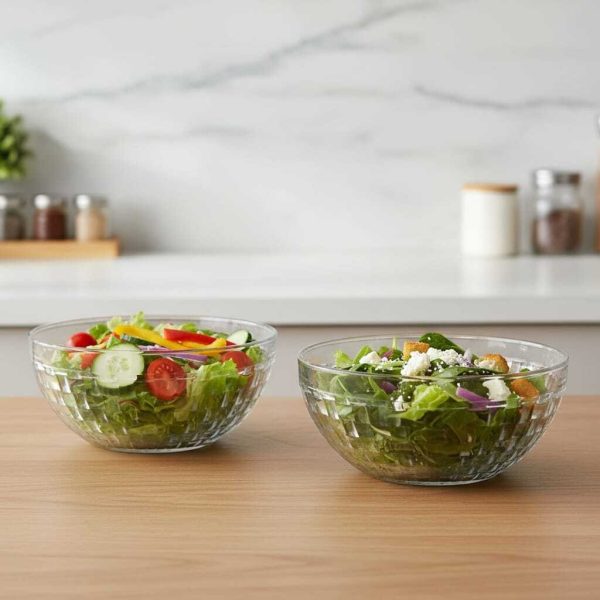 2 Saladier en Verre Cristallin - Design (18 cm)